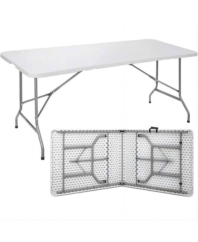 Sugift 6ft Portable Plastic Rectangular Folding Table
