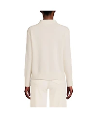 Lands' End Women's Cashmere Funnel Neck Sweater
