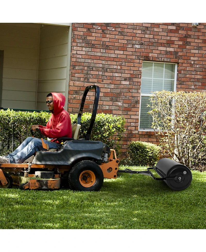 Slickblue Metal Lawn Roller with Detachable Gripping Handle