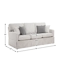 White Label Emilio 79" polyester Sofa