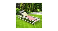 Slickblue Patio Adjustable Reclining Chair Lounge Chair Chaise for Garden Deck Wheel