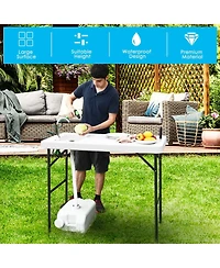 Slickblue Folding Cleaning Sink Faucet Cutting Camping Table with Sprayer