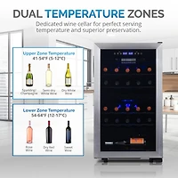 Newair Freestanding Bottle Dual Zone Compressor Wine Fridge in Stainless Steel
