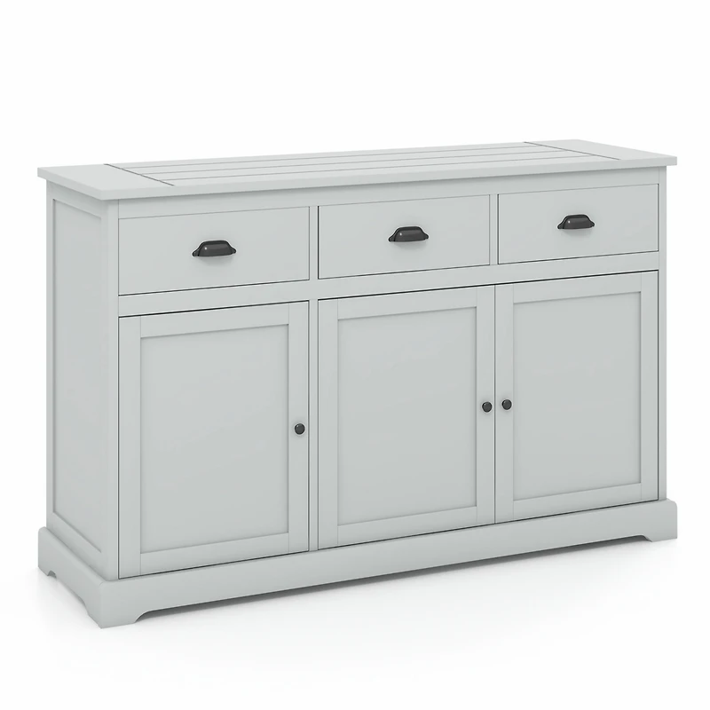 Slickblue 3 Drawers Sideboard Buffet Storage with Adjustable Shelves