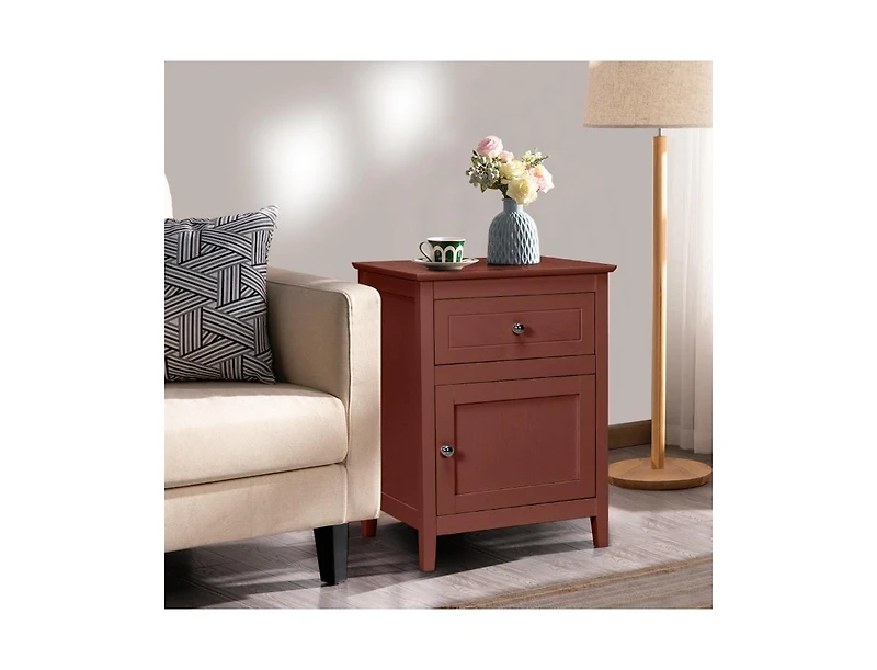Slickblue 2-Tier Accent Table with Spacious Tabletop