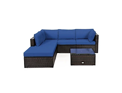 6-Piece Outdoor Patio Sectional Sofa Set with Coffee Table Comfortable and Stylish Seating for Your Garden or Patio