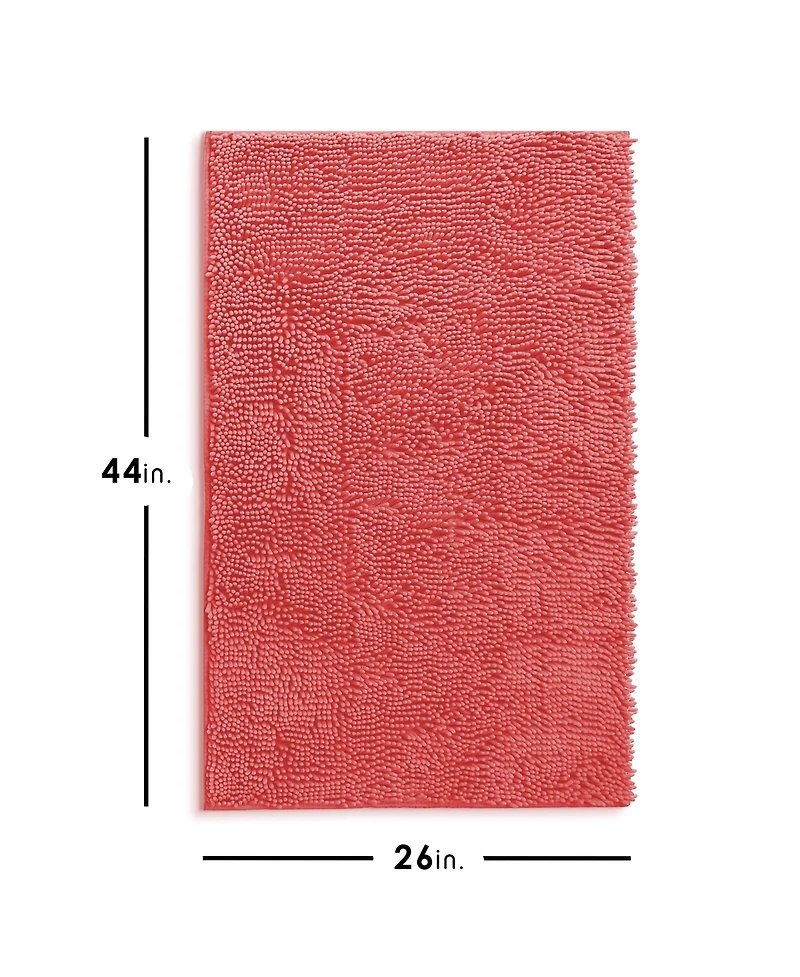 Ultra Soft Non-Slip Chenille Bath Rug - Quick Dry, Machine Washable Large 26”x44”