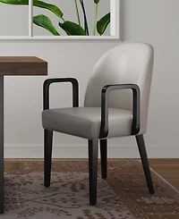 Manhattan Comfort Hillman Leatherette and Velvet Upholstered Dining Armchair