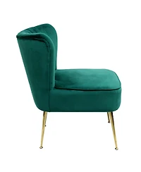 22" Wide Upholstered Tufted Velvet Accent Chair With Metal Leg