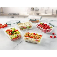 5 Pack Glass Meal Prep Containers with Lids - Airtight, Premium Borosilicate Glass Food Storage Containers