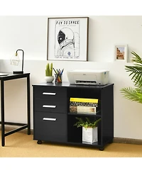 Slickblue 3-Drawer Mobile Lateral File Cabinet Printer Stand