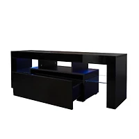 Streamdale Furniture Tv Stand With Led Rgb Lights, Flat Screen Tv Cabinet, Gaming Consoles - In Lounge Room