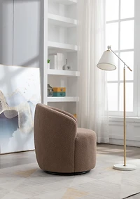 Streamdale Cozy Teddy Fabric Swivel Armchair