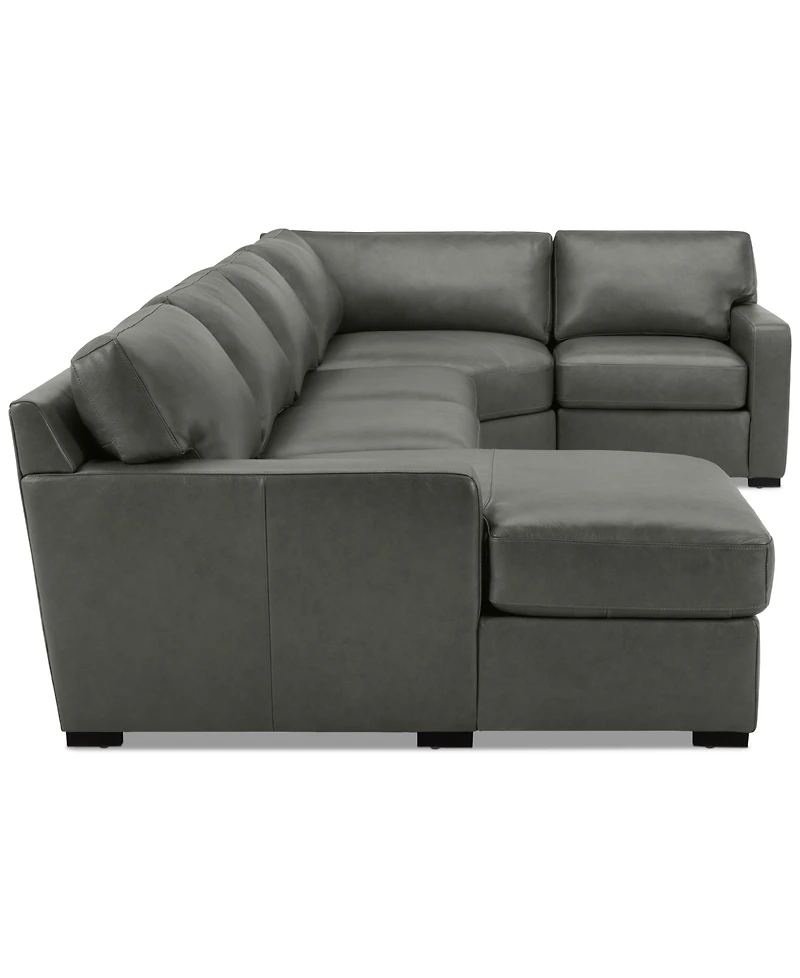 Radley 148" 4-Pc. Leather Wedge Modular Chaise Sectional, Created for Macy's