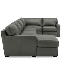 Radley 148" 4-Pc. Leather Wedge Modular Chaise Sectional, Created for Macy's