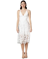 Dress the Population Plunging Darleen Neck Fit & Flare Dress