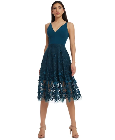Dress the Population Plunging Darleen Neck Fit & Flare