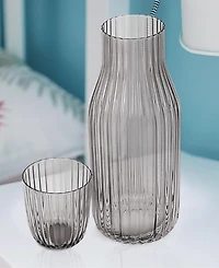 Jay Imports Ribbed Glass Carafe Set