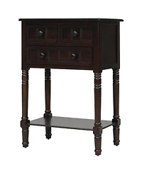 Streamdale Furniture Narrow Console Table, Slim Sofa Table With Three Storage Drawers And Bottom Shelf