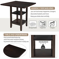 Streamdale Furniture 5-Piece Wooden Counter Height Dining Set With Padded Chairs And Storage Shelving