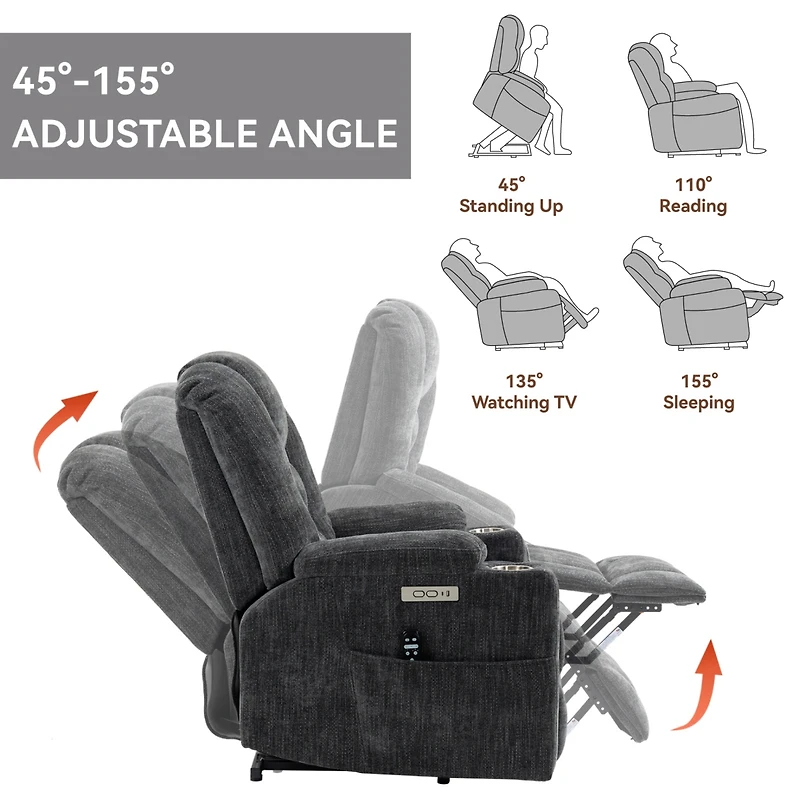 Streamdale Furniture Massage Recliner Chair with Heat and USB_ports