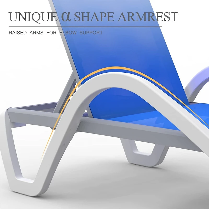 Streamdale Adjustable Aluminum Pool Lounge Chair - Blue