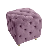 Streamdale Furniture Modern Purple Velvet Ottoman, Small End Table, Footstool & Chair Set
