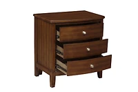Streamdale 3-Drawer Nightstand in Dark Cherry Finish