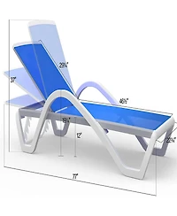 Adjustable Aluminum Pool Lounge Set, Blue