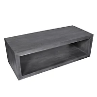 Streamdale Furniture 58" Cube Shaped Wooden Coffee Table With Open Bottom Shelf, Charcoal Gray