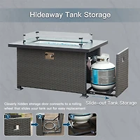 Streamdale Furniture Smokeless Fire Pit Table for Outdoor Patio with Glass Wind Guard