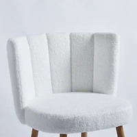 White Dining Chairs(Set Of 2) With Wood Legs