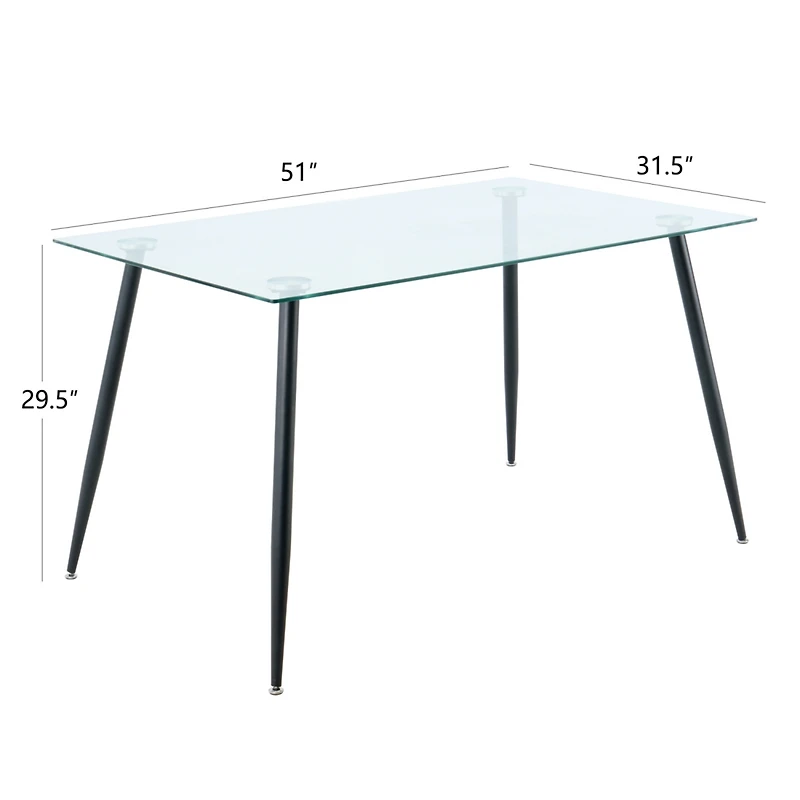 Streamdale Furniture Streamdale Glass Dining Table with Metal Legs