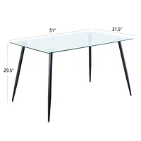 Streamdale Furniture Streamdale Glass Dining Table with Metal Legs
