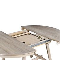 Wood Dining Table Round Extendable Dining Table For Dining Room (Natural Wood Wash)
