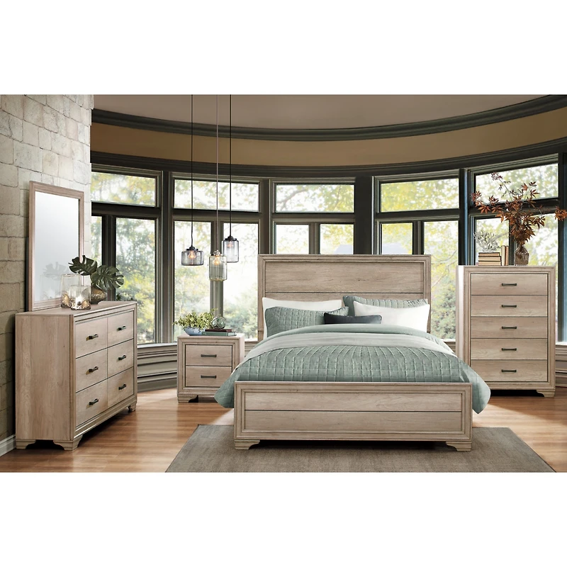 Streamdale Furniture Natural Finish Nightstand for Bed Side Table