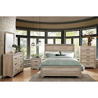 Streamdale Furniture Natural Finish Nightstand for Bed Side Table