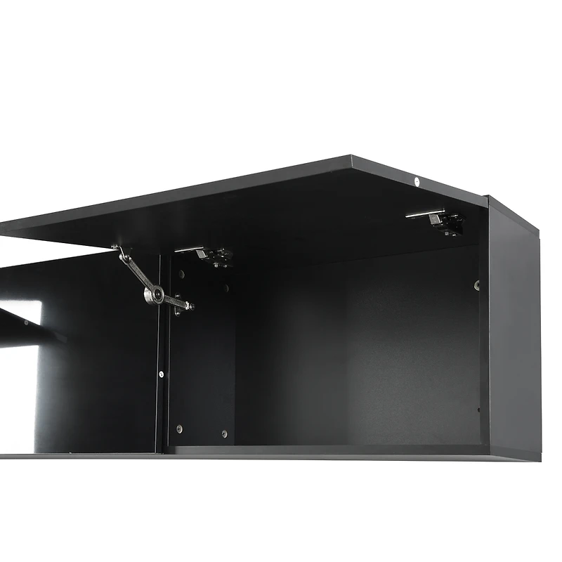 Streamdale High Gloss Tv Stand with Wall Mounted Cabinets