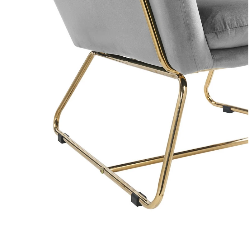 Simplie Fun Keira Velvet Accent Chair With Metal Base