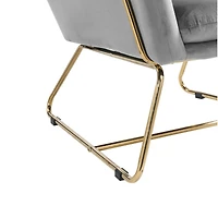 Simplie Fun Keira Velvet Accent Chair With Metal Base