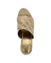 Guess Women's Yenise Single Band Slide Platform Wedge Sandals