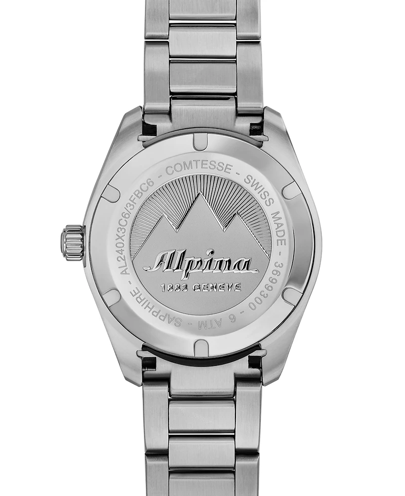 Alpina Women's Swiss Comtesse Diamond (1/20 ct. t.w.) Stainless Steel Bracelet Watch 37mm