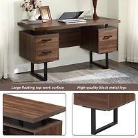 Streamdale Home Office Desk with Drawers and Hanging Files (59")