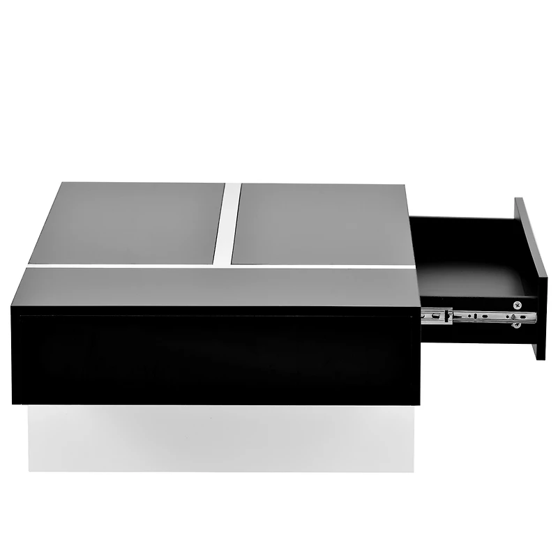 Contemporary Rectangle Design Living Room Furniture, Modern High Gloss Surface Cocktail Table