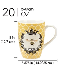 Certified International French Bees Set of 4 Mugs