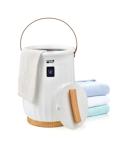 Bucket Towel Warmer with 4 Timer Settings and Portable Handle for Bathroom Use