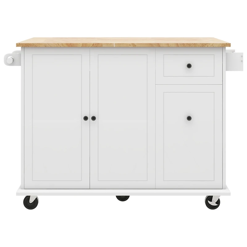 Streamdale Rolling Kitchen Cart with Drop Leaf & Storage