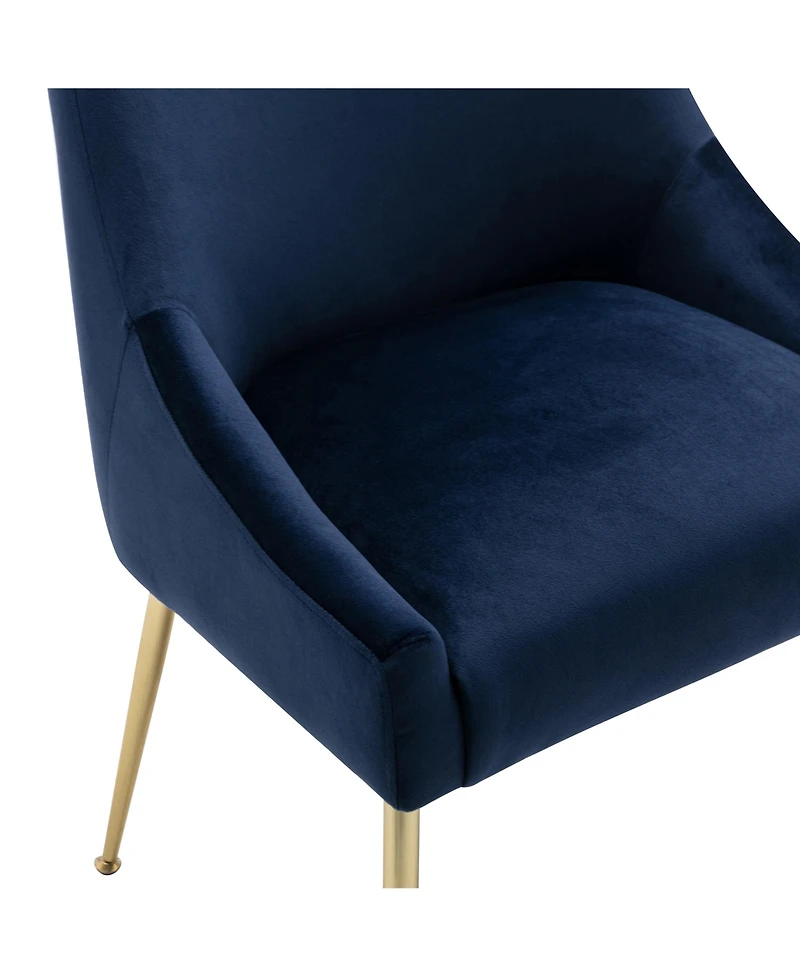 Upholstered Performance Velvet Accent Chair With Metal Leg (Set of 2)