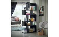 5 Cubes Ladder Shelf Corner Bookshelf Display Rack Bookcase
