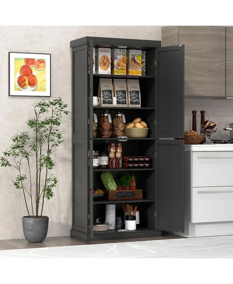 Slickblue Buffet Cabinet with 6-Tier Shelves and 4 Doors